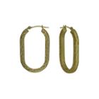 14k Yellow Gold Diamond-cut U-shape Hoop Earrings