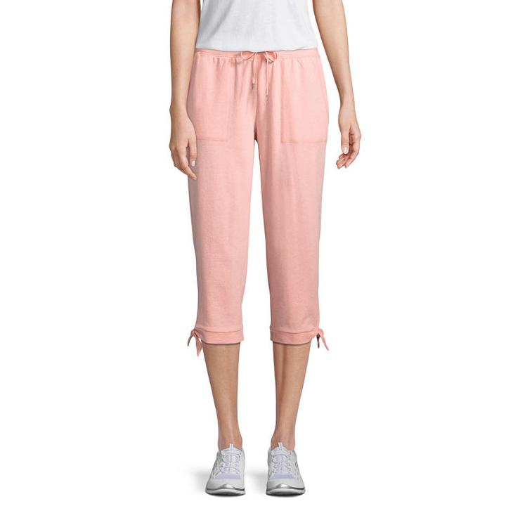St. John's Bay Active Knit Tie Bottom Capri