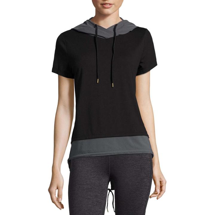 Xersion Short Sleeve Jacquard Hoodie