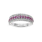 Lab-created Ruby, Emerald And White Sapphire Sterling Silver Flip Ring