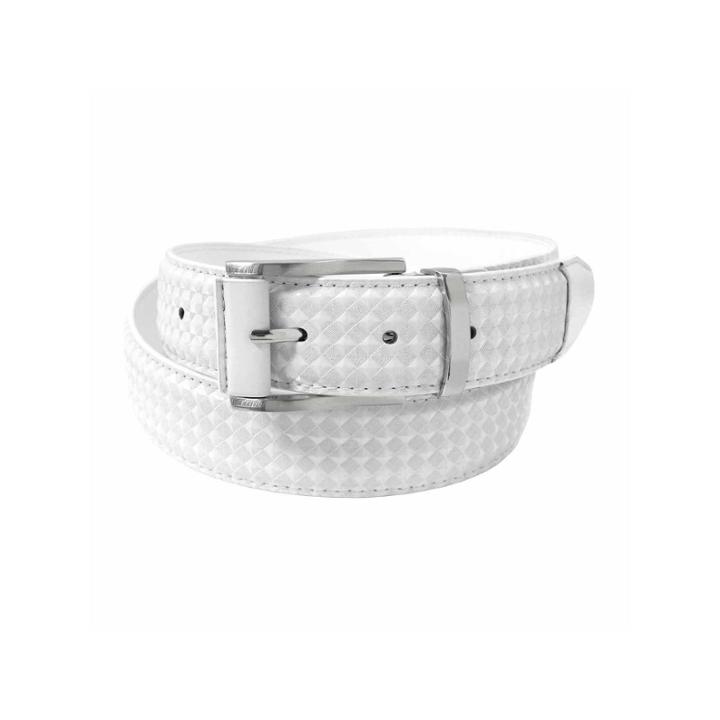Stacy Adams Brushed Nickel Buckle Keeper Pattern Belt