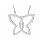 Womens 16 Inch Diamond Accent White Diamond Sterling Silver Link Necklace