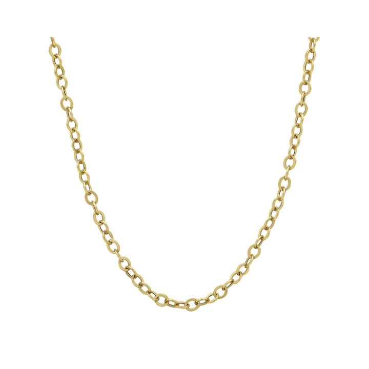 14k Yellow Gold 18 Hollow Rolo Chain Necklace