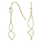 18k Gold Over Brass Spiral Drop Earrings