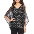Blu Sage Elbow Sleeve V Neck Knit Blouse