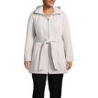 Liz Claiborne Hooded Belted Midweight Softshell Jacket-plus