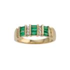 1/5 Ct. T.w. Diamond & Emerald Band Ring