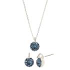 Sparkle Allure Womens Blue Silver Over Brass Jewelry Set
