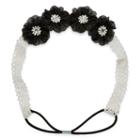 Carole Black And White Lace Flower Headband