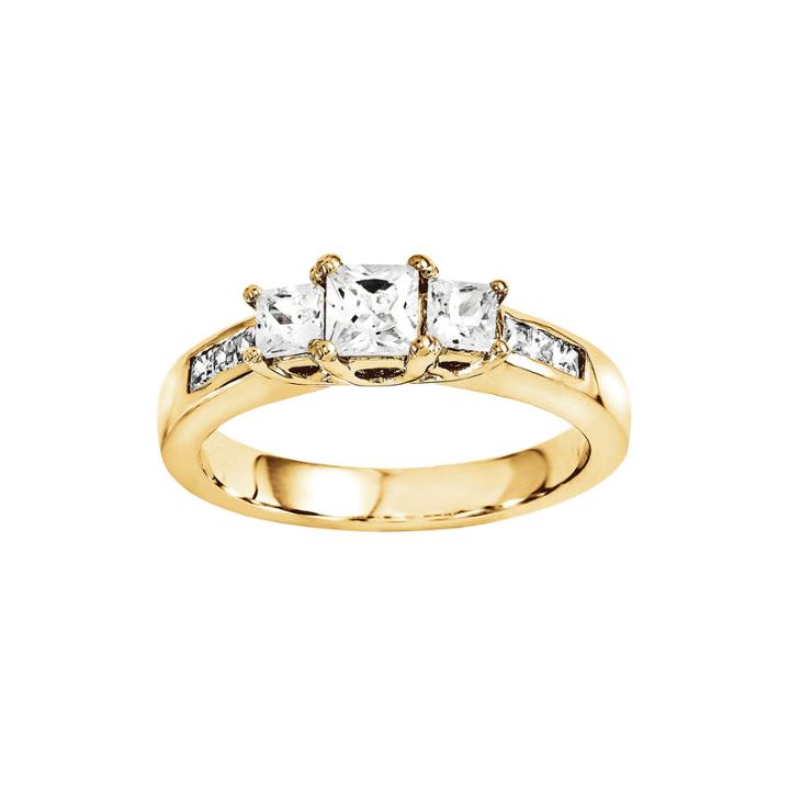 5/8 Ct. T.w. Diamond 14k Yellow Gold 3-stone Engagement Ring