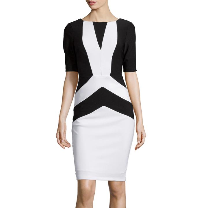 Bisou Bisou Elbow-sleeve Knit Sheath Dress