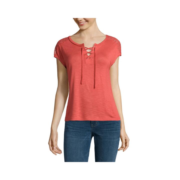 A.n.a Sleeveless Lace-shoulder Tee