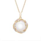 Womens 1/10 Ct. T.w. Genuine Diamond Cultured Freshwater Pearls Pendant