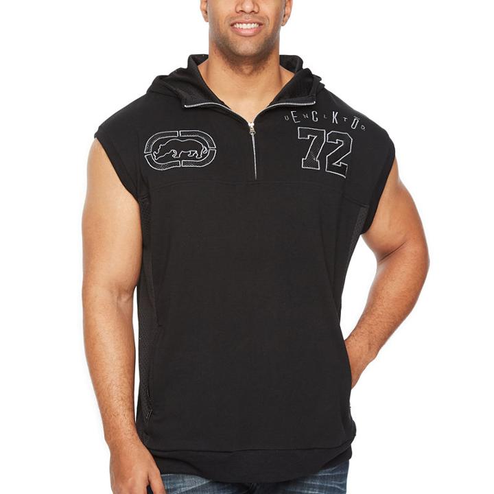 Ecko Unltd Short Sleeve Patchwork Hoodie-big And Tall