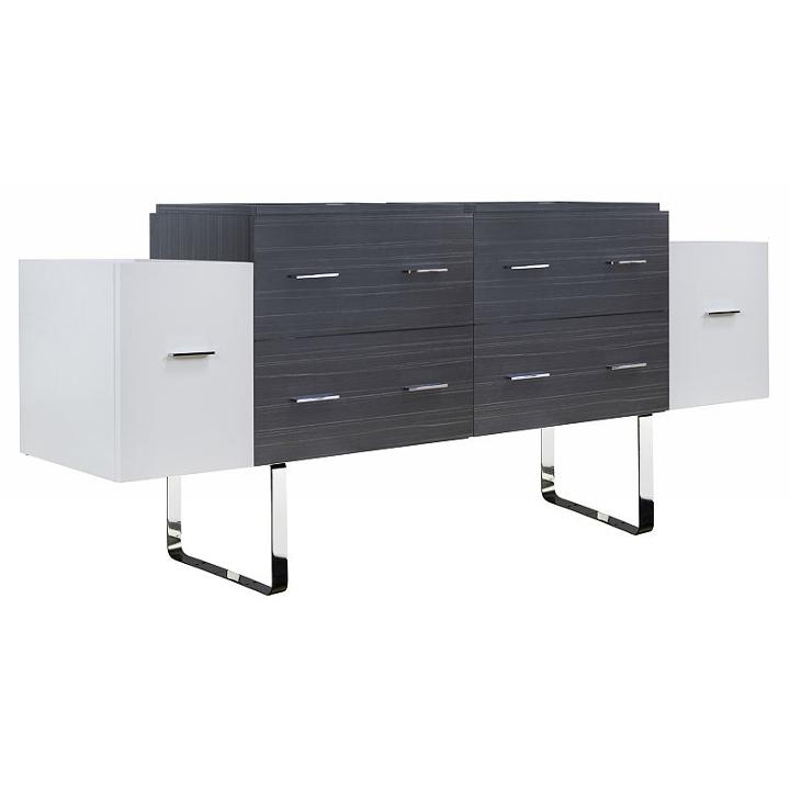 76-in. W 18-in. D Modern Plywood-melamine Vanity Base Set Only In White-dawn Grey