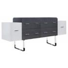 76-in. W 18-in. D Modern Plywood-melamine Vanity Base Set Only In White-dawn Grey