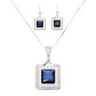 Mixit&trade; Simulated Cat's Eye Silver-tone Square Earring And Necklace Set