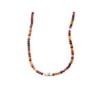 Mens Multicolor Bead Stainless Steel Necklace