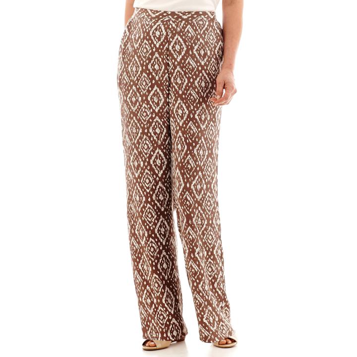 Alfred Dunner Indian Summer Diamond Print Pull-on Pants