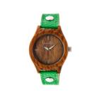 Earth Wood Tannins Green Leather-band Watch Ethew1304