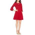 Danny & Nicole 3/4 Bell Sleeve Fit & Flare Dress