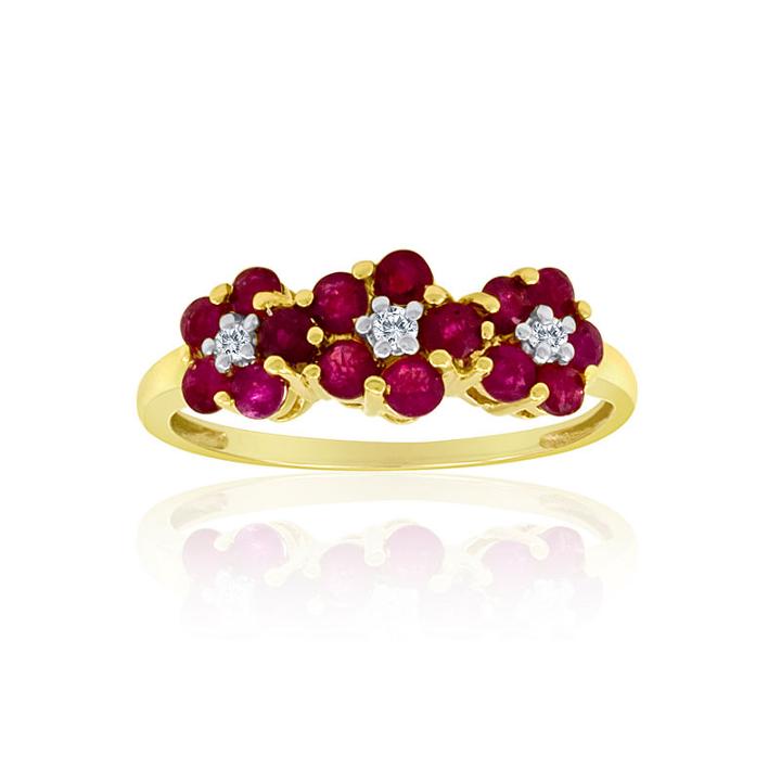 10k Gold Ruby & Diamond-accent Ring