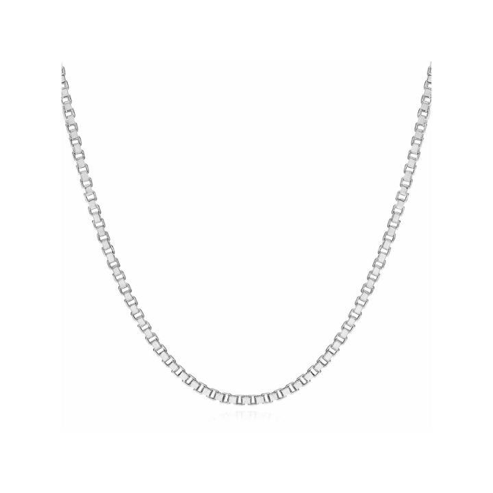 14k White Gold 1.4mm Venetian 20 Box Chain Necklace