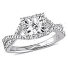 Womens 1/2 Ct. T.w. Round White Diamond Sterling Silver Engagement Ring