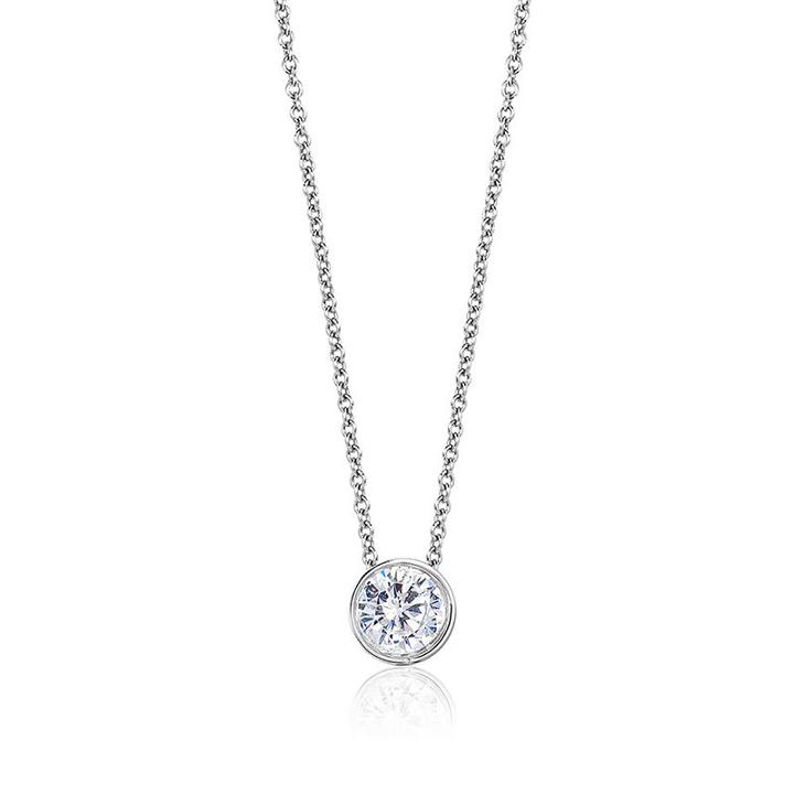 Womens 1/3 Ct. T.w. Genuine White Diamond 14k Gold Round Pendant Necklace