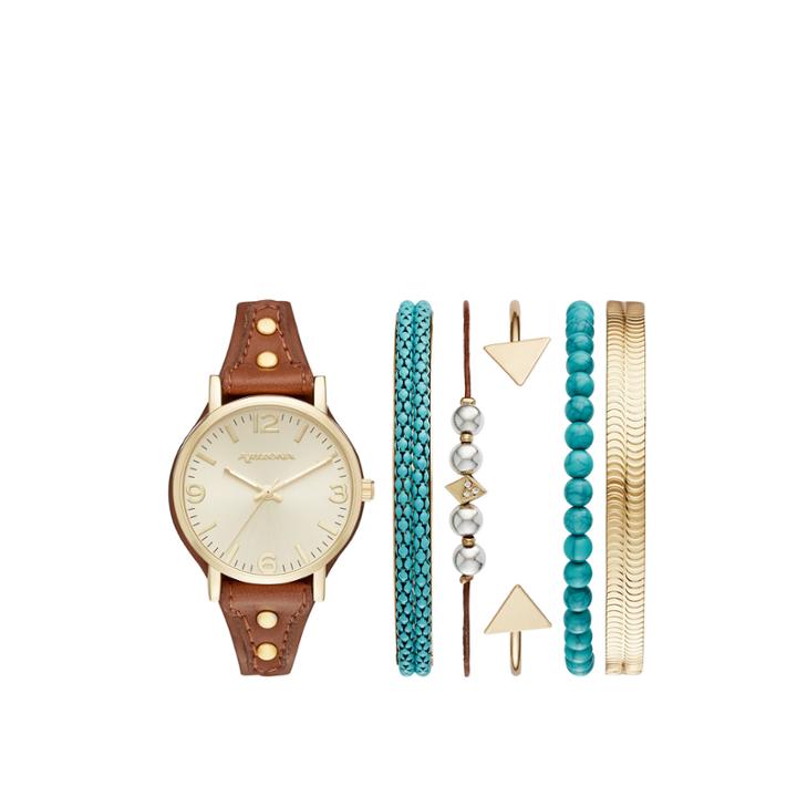 Arizona Womens Brown 7-pc. Watch Boxed Set-fmdarz159