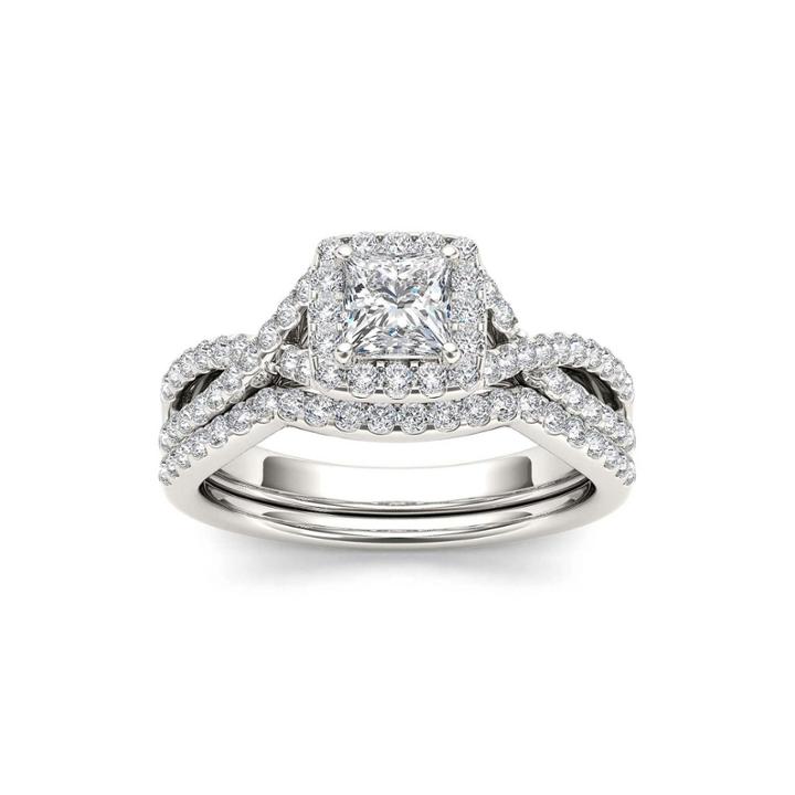 1 1/4 Ct. T.w. Diamond 14k White Gold Bridal Set