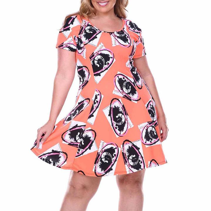 White Mark Fit & Flare Dress - Plus