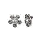 Liz Claiborne Silver-tone Glass Stone Clip-on Earrings