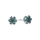 Limited Quantities 3/4 Ct. T.w. Color-enhanced Blue Diamond Flower Stud Earrings