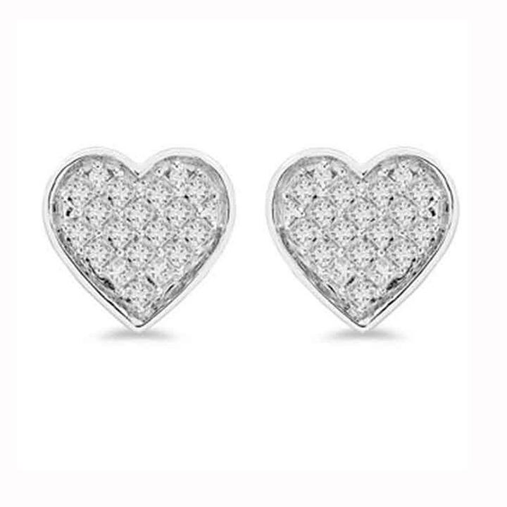 1/3 Ct. T.w. Genuine White Diamond 8.5mm Heart Stud Earrings