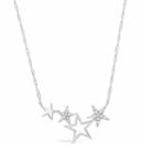 Womens 1/7 Ct. T.w. White Diamond Star Pendant Necklace