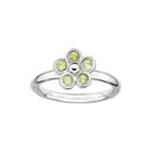 Personally Stackable Genuine Peridot Flower Ring
