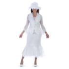 Giovanna Signature Women's Polyester Soutache And Ruffle 3-piece Skirt Suit