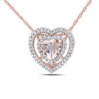 1/5 Ct. T.w. Pink Morganite Heart 10k Gold Pendant
