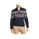 Izod Fairisle Quarter Zip Long Sleeve Sweater