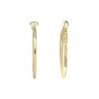 18k Gold Over Brass 50mm Polished Round Tube Hoop Earrings