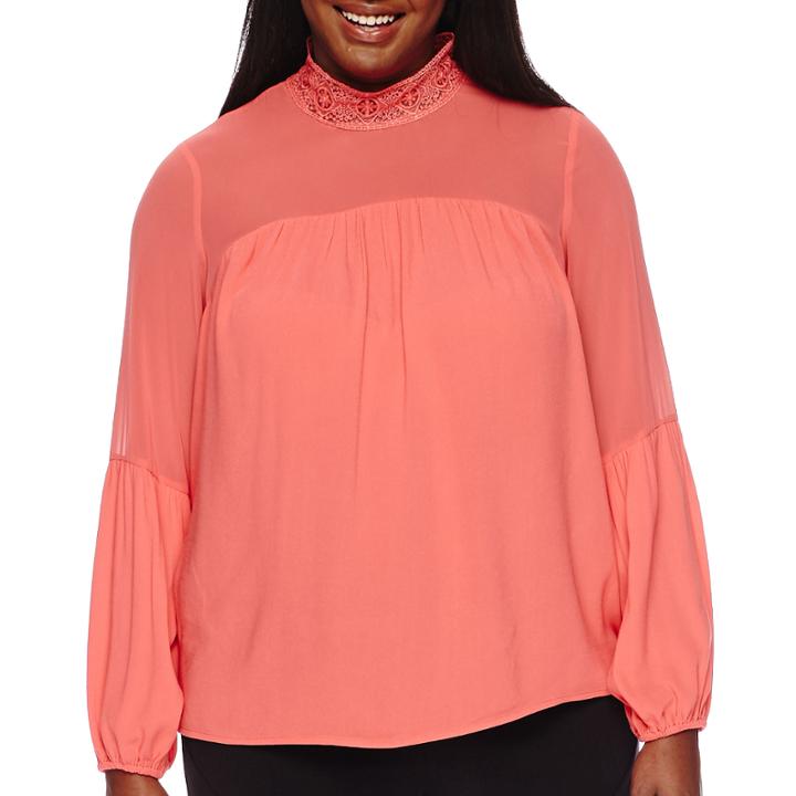 Decree Long-sleeve Poet Blouse - Plus