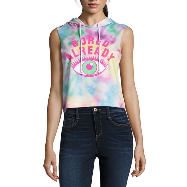 Crop Muscle Pullover Graphic Hoodie - Juniors