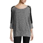 By & By3/4 Sleeve Round Neck Knit Blouse-juniors Plus