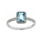 Limited Quantities! 1/7 Ct. T.w. Blue Aquamarine 14k Gold Cocktail Ring