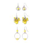Mixit&trade; Yellow Silver-tone 3-pr. Orbital Drop Earrings Set