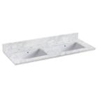 47.5-in. W 18.25-in. D Quartz Top With Backsplashin Bianca Carara Color For 3h8-in. Faucet - Whiteum Sink