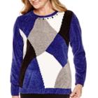 Alfred Dunner Madrid Long-sleeve Colorblock Chenille Sweater