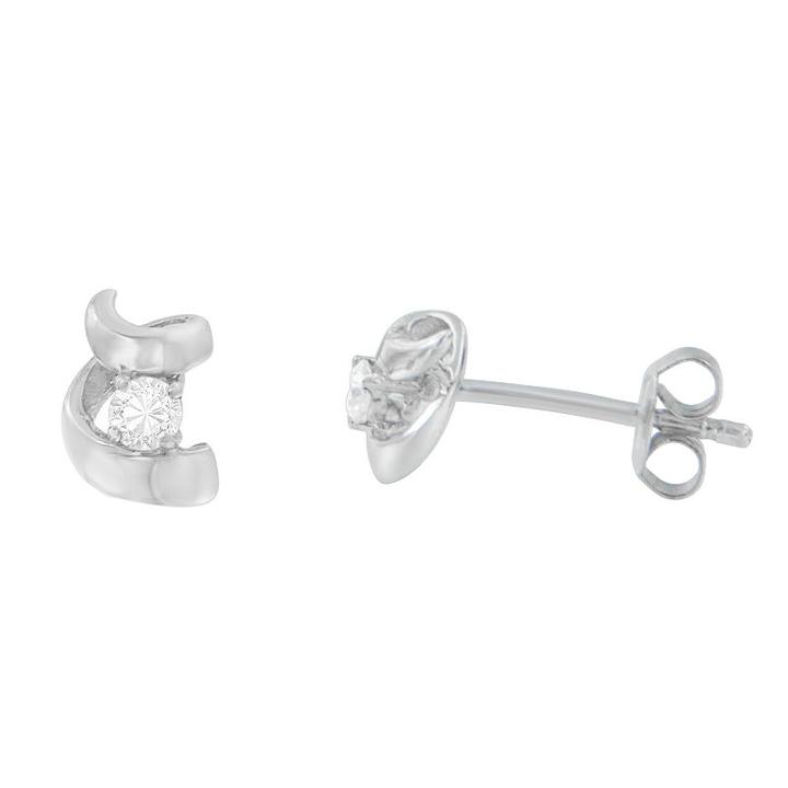 1/10 Ct. T.w. White Diamond 10k White Gold 2.3mm Stud Earrings