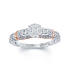 Enchanted Disney Fine Jewelry 5/8 C.t.t.w. Diamond 14k White Gold Disney Princess Layered Gown Ring